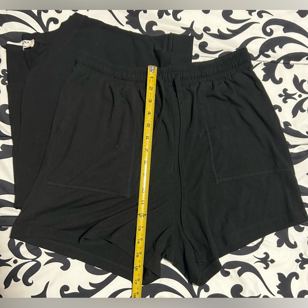 2 piece Zenana Black Pj Oversized L shirt& L short set-size L - Picture 9 of 16